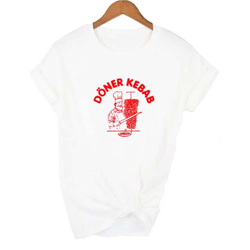 Doner Kebab Print Women Fashion Clothing Graphic Round Neck T Shirts Tumblr Harajuku Female T Shirt