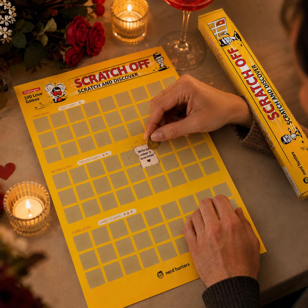 Scratch Off 100 Love Games - Plakat Zdrapka Dla Par A2 Pomysł Na Prezent