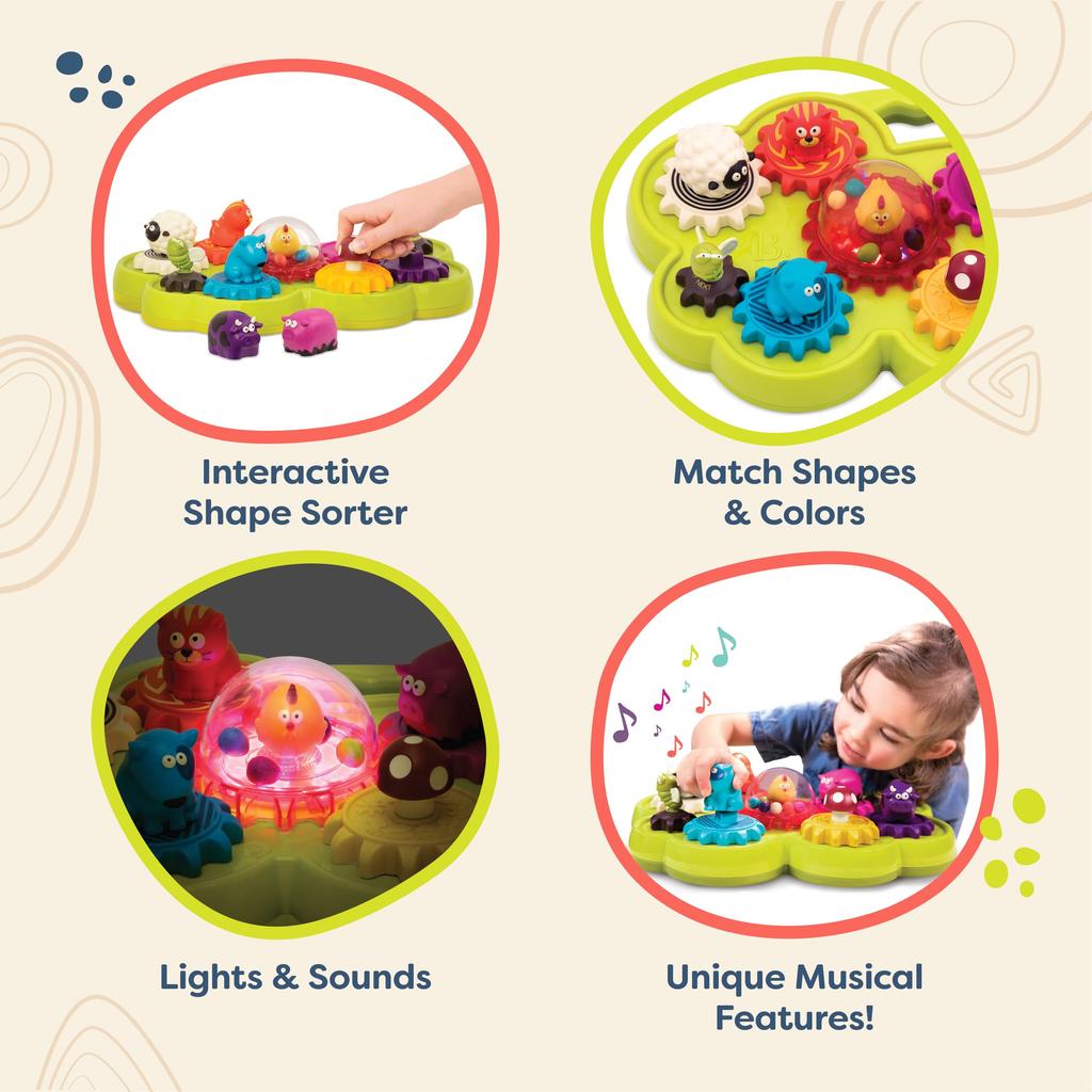 B.. Spielzeug Tier Musikalisch Farbe und Form Zuordnung Musikalisch Spielzeug, Buntes Puzzle mit Ton und Licht, Tier Pädagogisches Spielzeug für Alter 18 Monate