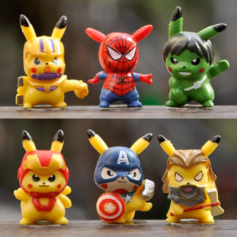 Cartoon Anime Avengers Pikachu Mini Doll Desktop Micro Landscape Decoration