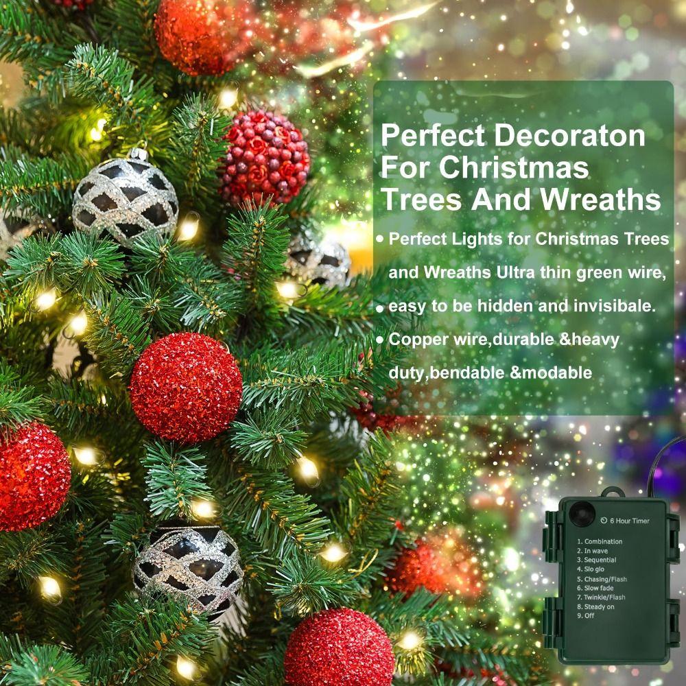 5/10/20ft Battery USB Charging Fairy Lights String Wreath Garland Decor  for Indoor Outdoor