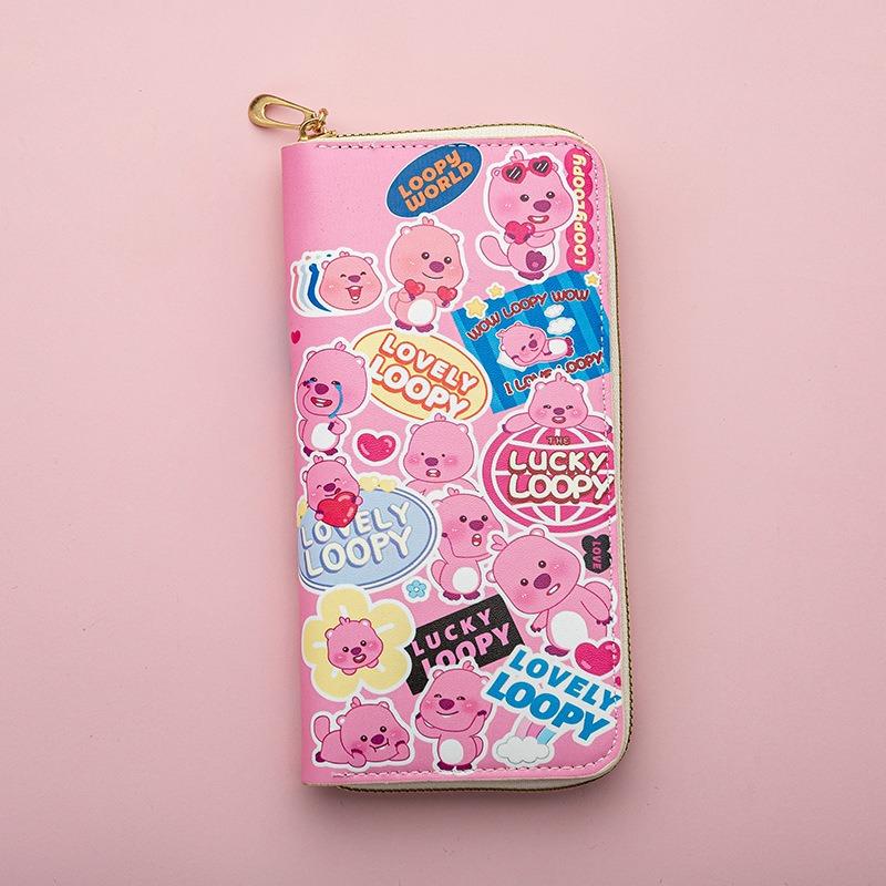 Long wallet Children's cartoon New large-capacity mobile phone wallet Zipper card bag Storage bag Clutch bag