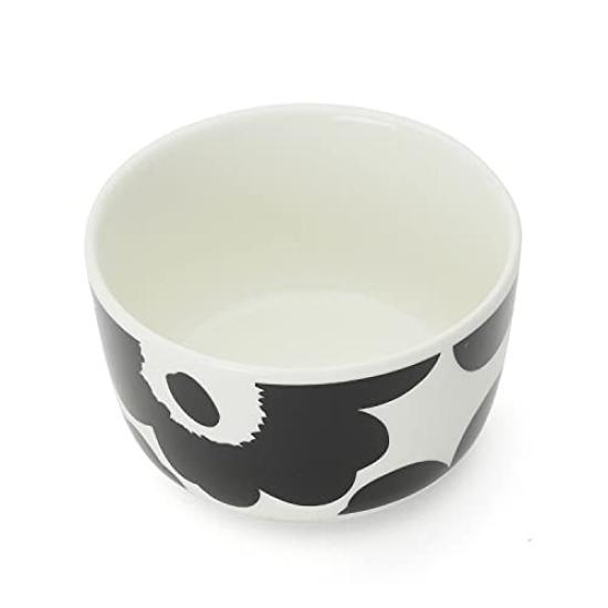 Marimekko Deep Black and 071066 190 9.5cm Bowl, UNIKKO, White, [Used]