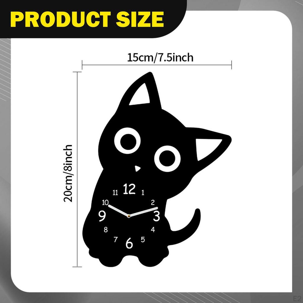 Cat Desk Clock Home Decor, Non Ticking Acrylic Table Ornament for Farmhouse