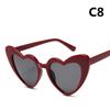 Ochelari de soare cu inimă, 14 culori, ochelari de soare cu ochi de pisică pentru femei, ochelari de soare în formă de inimă de dragoste retro pentru femei, protecție UV400