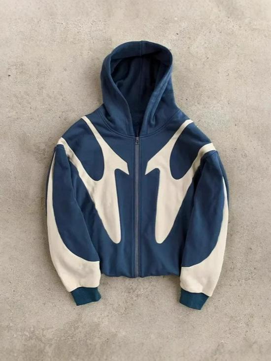 2024 Winter Retro Distressed Cross Design Heavyweight Pullover Hoodie