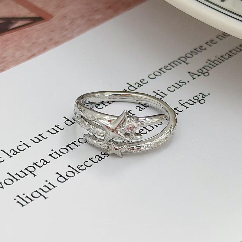 Ballettmädchen Schlichter Schlichter Ring Geometrischer Öffnungsring Modischer Persönlichkeits-Schlichter Kalter Stapelbarer Wind Zeigefingerring