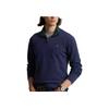 Polo Ralph Lauren Effen Kleur Mock Neck Halve Rits Pullover Lange Mouwen Sweatshirt Heren sweatshirt Blauw 710877001-004