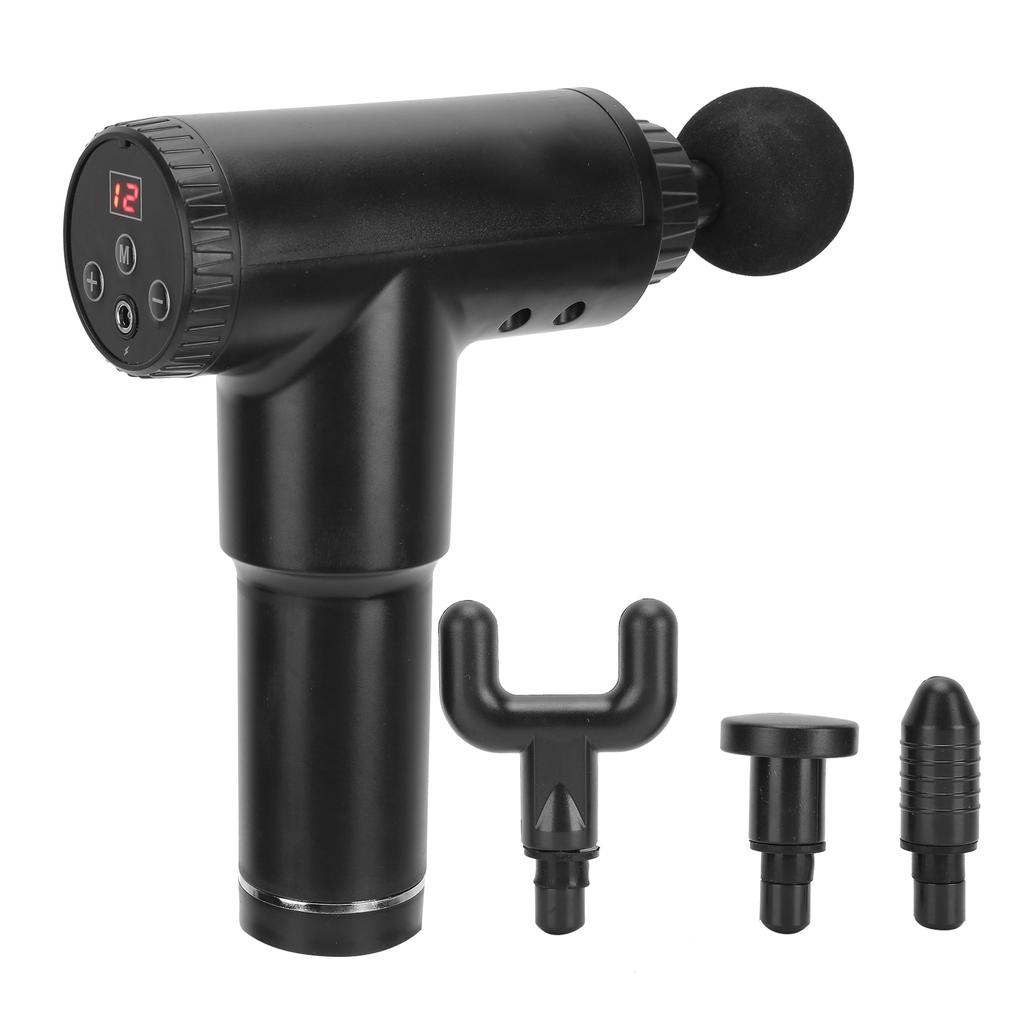 Electric Fascia Massage Gun Body Muscle Relaxation Fitness Equipment Massager 110‑240V BlackAU Plug