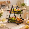 Three-Layer Detachable Iron Storage Basket for Fruits, Vegetables, and Snacks