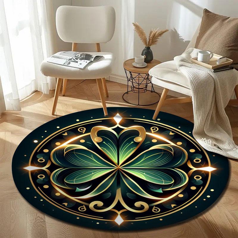 Whimsical Round Halloween Multicolor Rug Mat, Non-Slip Floor Mat for Hallway