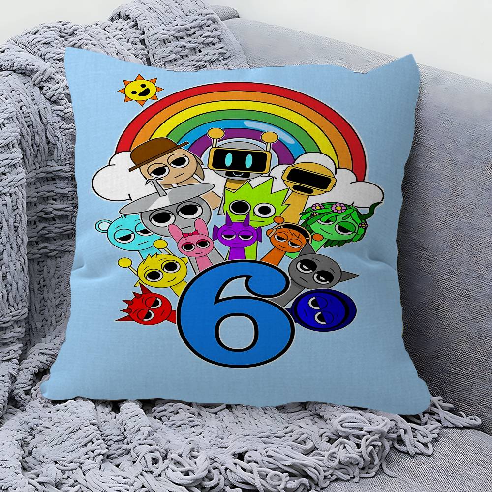 Cartoon S-Sprunki Pattern Cushion Cover Decorative Pillow Sofa Home Decor Case Pillow Cases