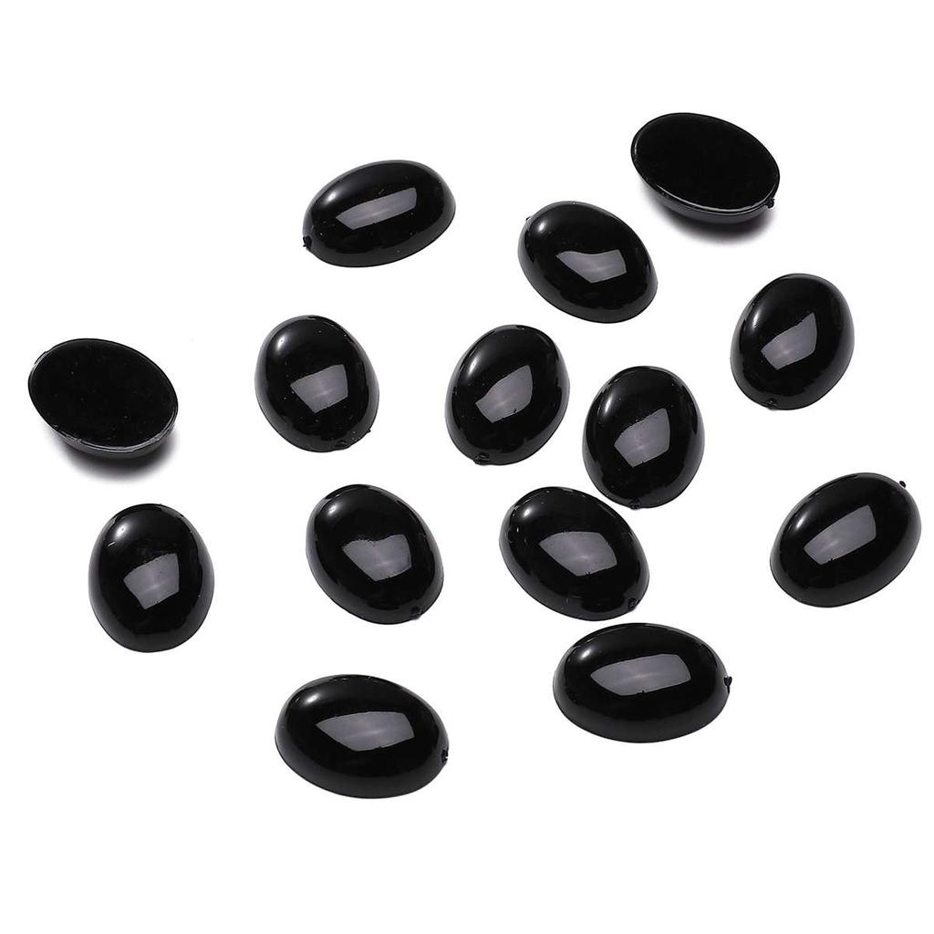 20-100 stk/pose Svart akryl sikkerhetsøyne Ovale perler med flat rygg til bjørnedukke Dyredukke DIY Håndverk Barn Barn Leker Øyne Tilbehør