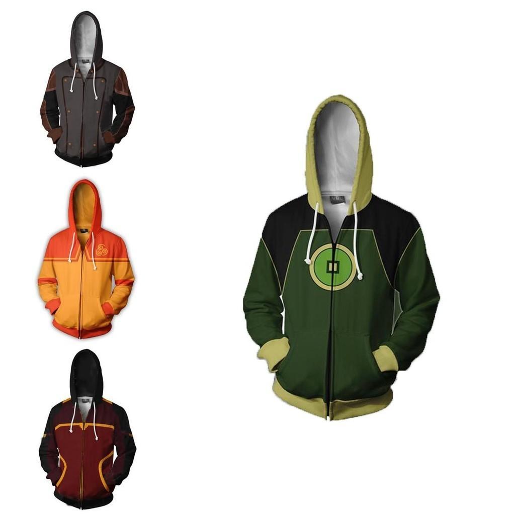 Avatar The Last Airbender Hoodie Cosplay Costume With Bright Printed Graphic And Zipper Closure For Men Women And Teens