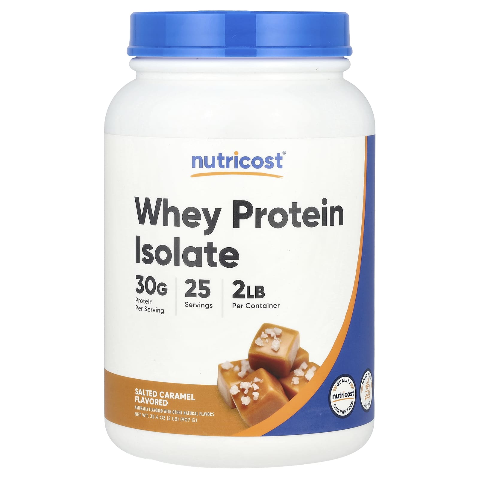 

Nutricost, whey protein isolate, salted caramel, 907 g (2 lb)