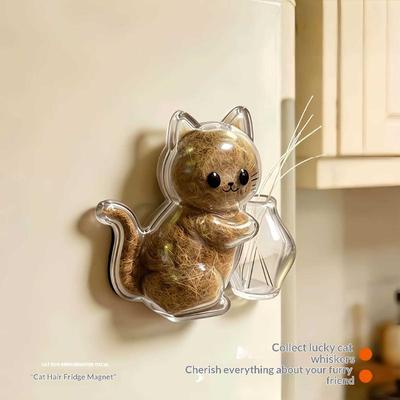 Transparente Katzenhaare Aufbewahrung Kühlschrankmagnete Haustierfell Andenken Kapsel DIY Souvenirs Katzen Schnurrhaare Sammler Kühlschrankmagnet
