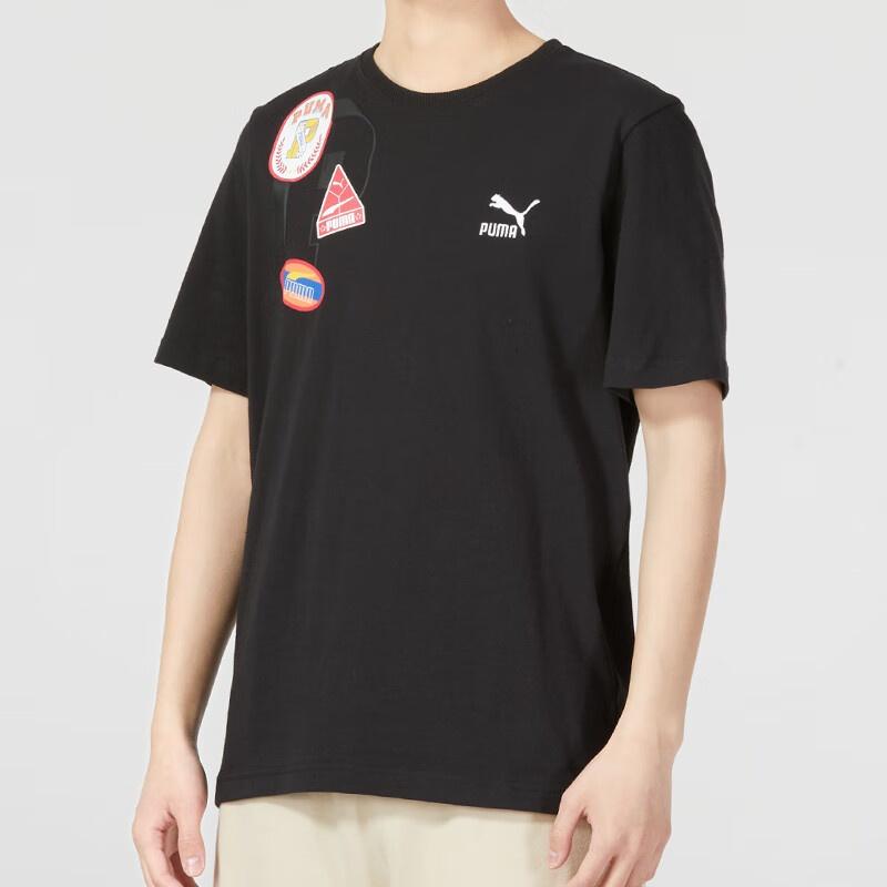 PUMA Casual Printed T-Shirt 'Black' Men's 623250-01