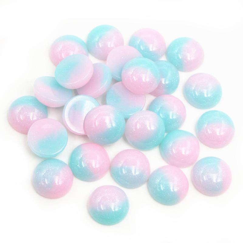 New Fashion 40pcs 12mm Mix Colorful Candy Color Crystal jelly series Flat back Resin Cabochons Cameo