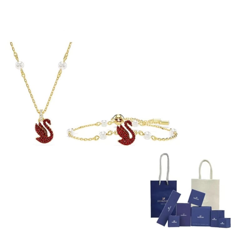 Swarovski Swan Faux Crystal Necklaces Unisex