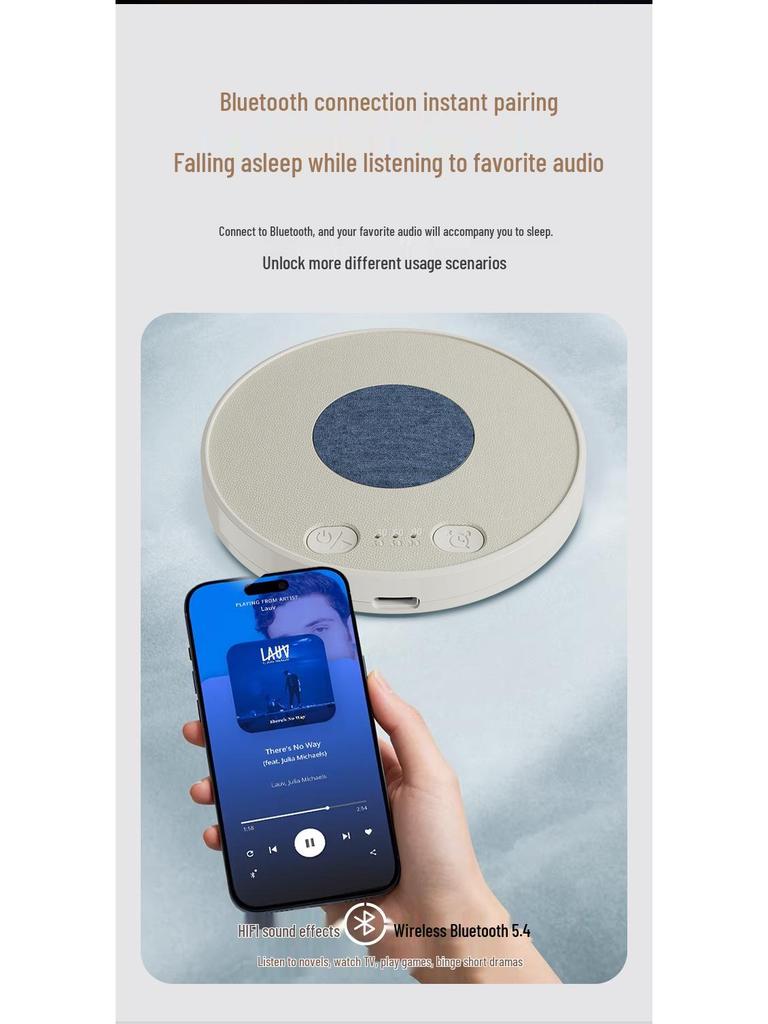 Ultra-thin Bluetooth Sleep Speaker for Pillow: White Noise, Music, Timer, Sleep Aid