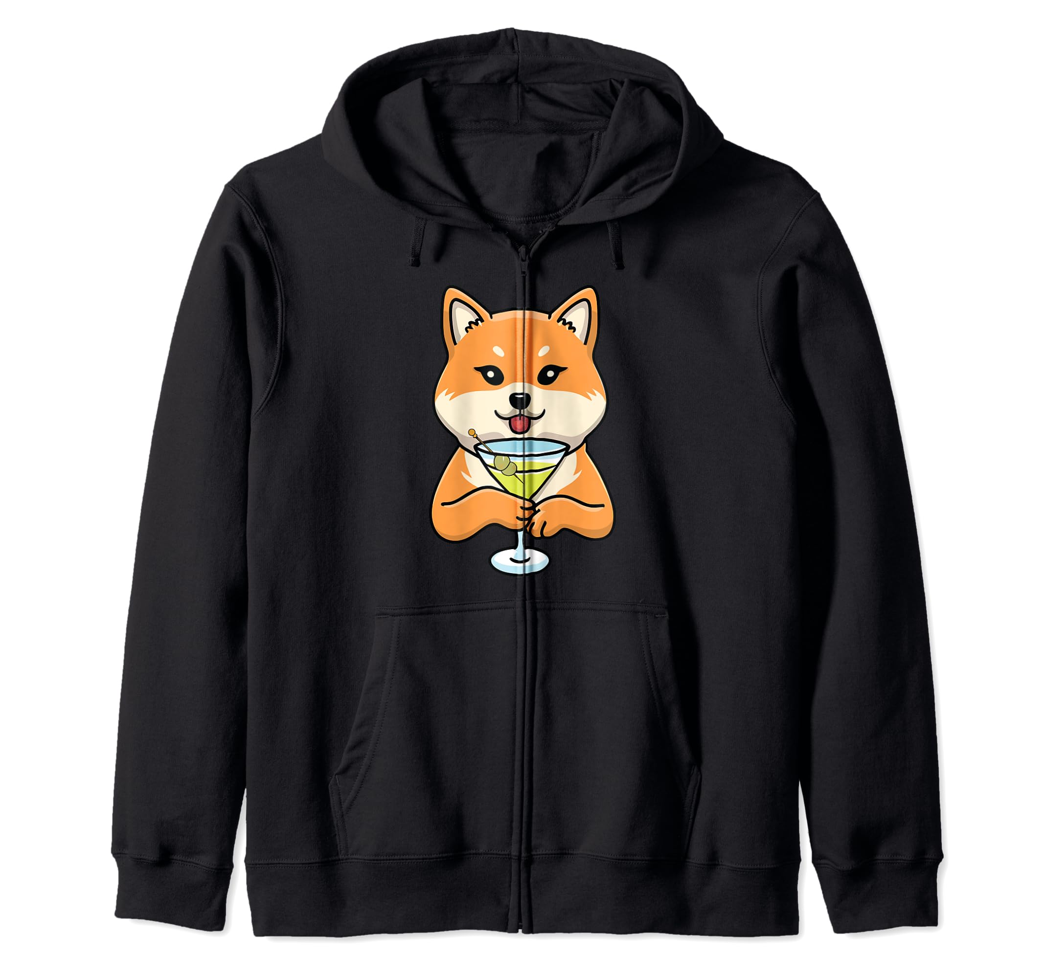 

Shiba Inu Martini Dog Pet Love Japanese Beverage Akita Japan Zip Parka чорний
