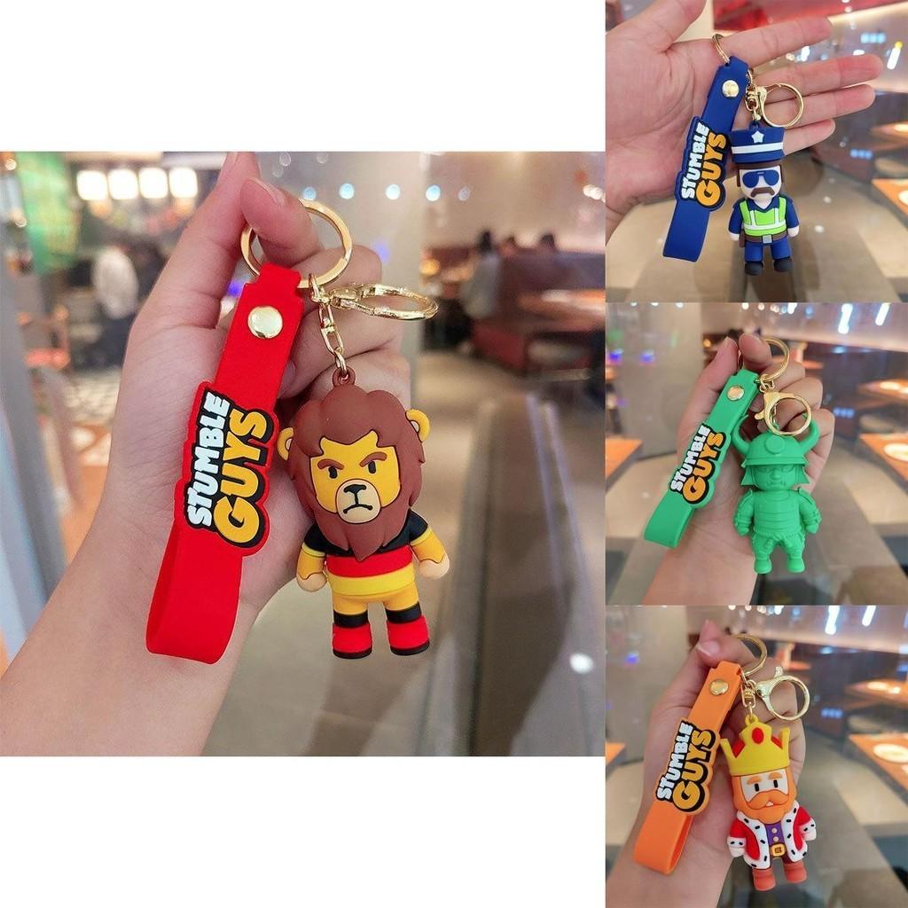 Adorable Cartoon Silicone Keychain Trinket Cute Cat Wolf Keyring For Gifting
