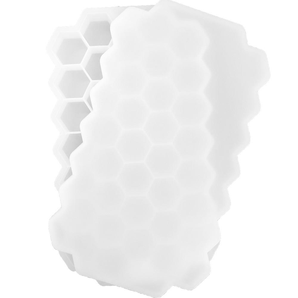 Honeycomb Ice Cube Tray Reusable Silicone Ice Cube Mold BPA Free Ice Maker with Removable Lid for Easy Release