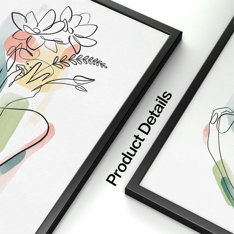 Arte della parete della tela di canapa pittura linea Flower Girl Lover minimalista nordico poster e stampe immagini a parete per soggiorno decorazioni per la casa