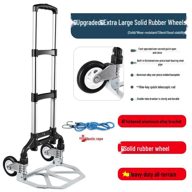 Portable Folding Luggage Trolley for Shopping and Goods