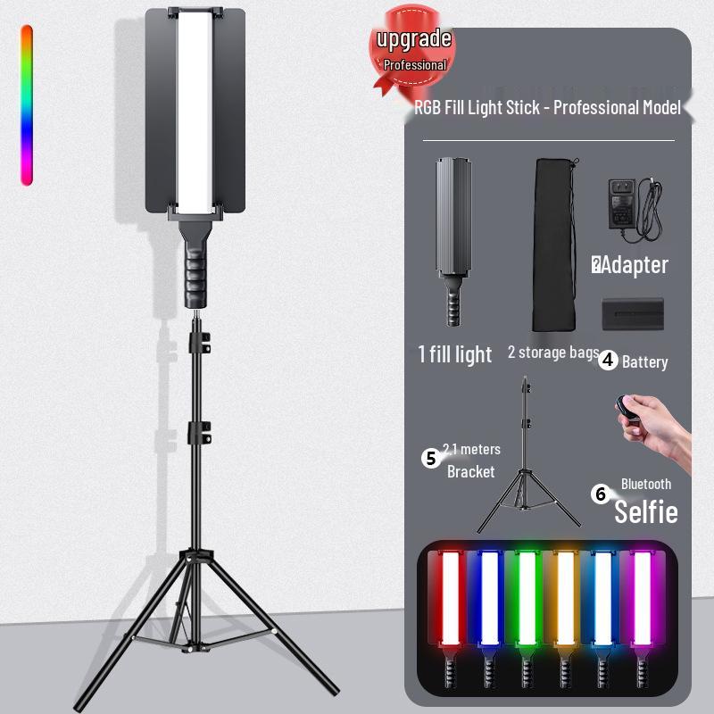 RGB Handheld LED Fill Light Stick with Barn Doors for Professional Outdoor Portrait Photography