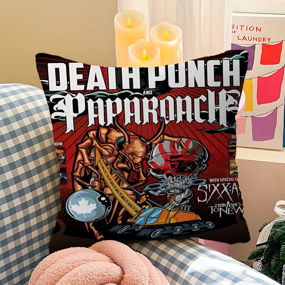 Rock P-Papa R-Roach Band Pillow Cover For Bedroom Room And Living Room Sofa Decorative Cushion Cover