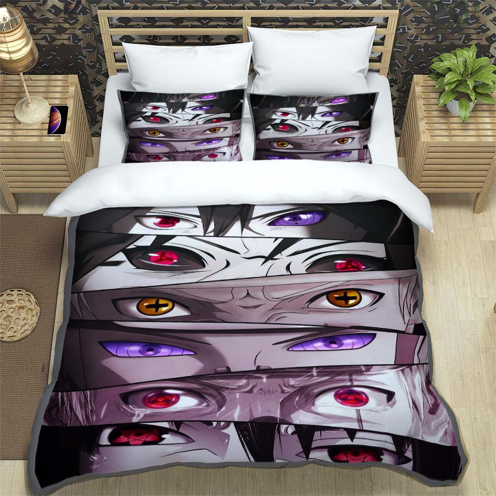 New 3D-Printed Cartoon Anime Uzumaki Naruto Bedding Set – Duvet Cover Set – A Luxurious Gift for Teens, Suitable for Double/Sing