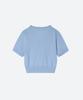MOONSUN M.C Lace Neck Crop Knit / Sky Blue