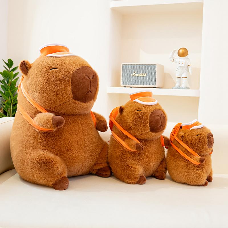 Cute Cartoon Animal Basketball Backpack Capybara Plush Toy Kawaii Stuffed Doll Home Decor Gifts For Kids