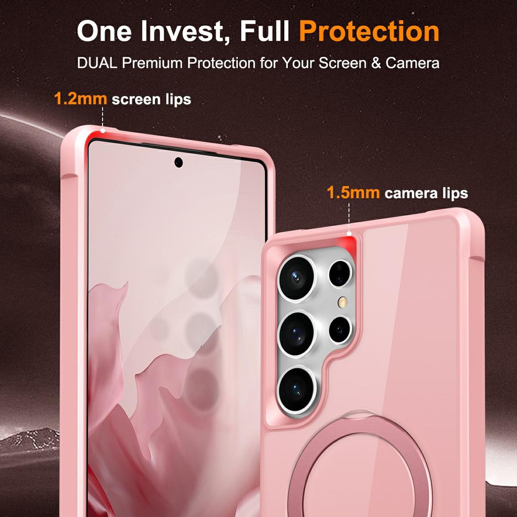 For Samsung Galaxy S26 Ultra Magnetic Case Ring Holder Kickstand TPU + PC Phone Cover