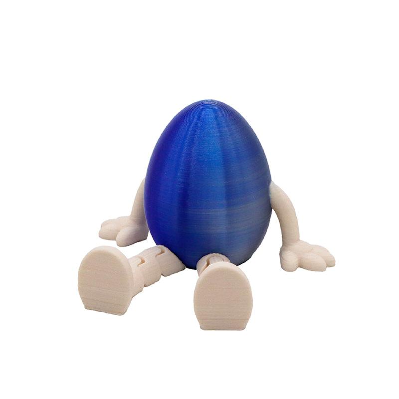 Cartoon Easter Bunny Easter Egg 3D Printed Toy Movable Rabbit Ornament Portable Home Decoration Creative Easter Egg Gifts