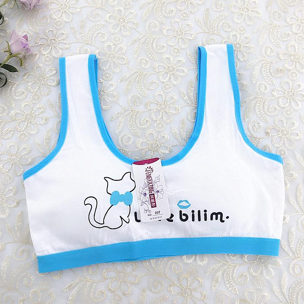 Girls' Summer Cotton Sports Vest: Wire-Free, Cute & Comfortable