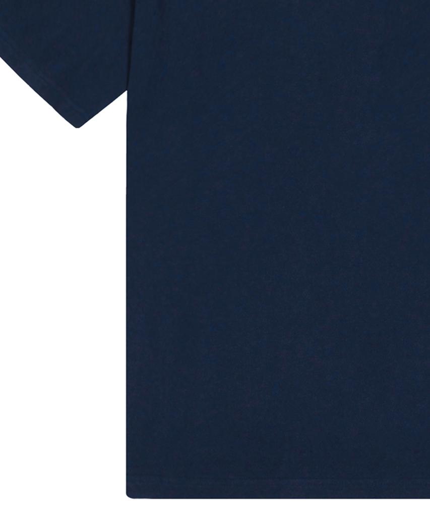 GRAVER [Unisex] Duck Face Embroidered Smile Short Sleeve T-Shirt_Navy