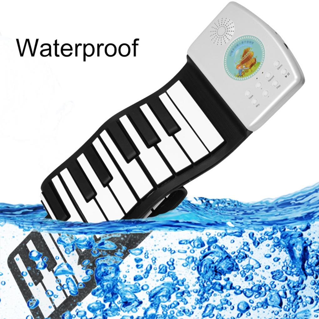 Portable 49 Keys Electronic Piano Rechargeable Children Flexible Roll Up Keyboard Musical Instrument Gift Colorful