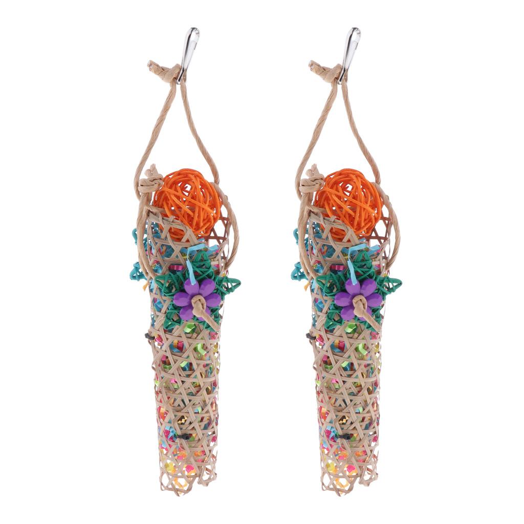 Set of Rattan Toys Birds Chew Macaws