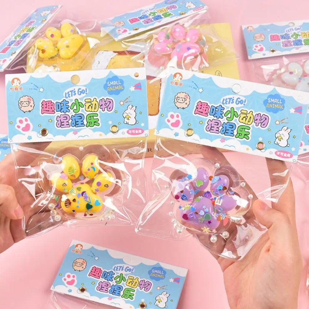 Cat Hot Paw Decompression Toys Cute Kawaii Cartoon Antistress Squishy Stress Easing Slow Rising Toys For Adult Kids Stretch Squeeze