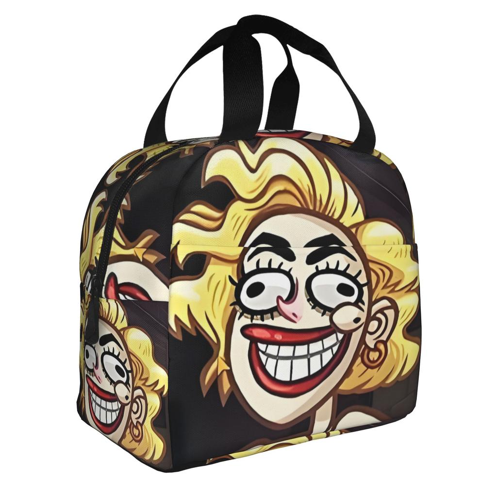 Mona Lisa Troll Face Quest Video Meme Game Comic Insulated Lunch Bag for Portable Funny Thermal Cooler Lunch Tote Office Work