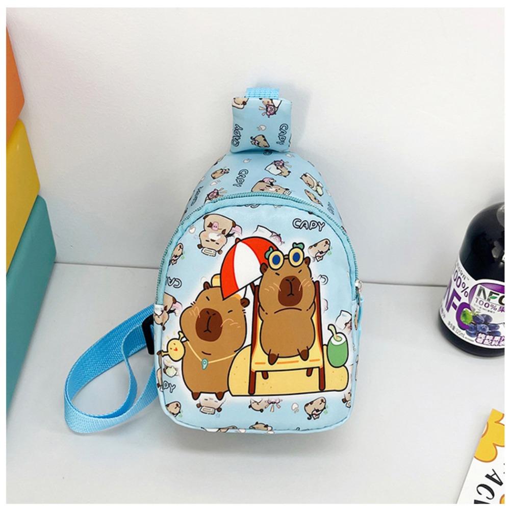 New Capybara Shoulder Bag Cartoon Animal Lightweight Chest Bag Nylon Coin Purse For Kids