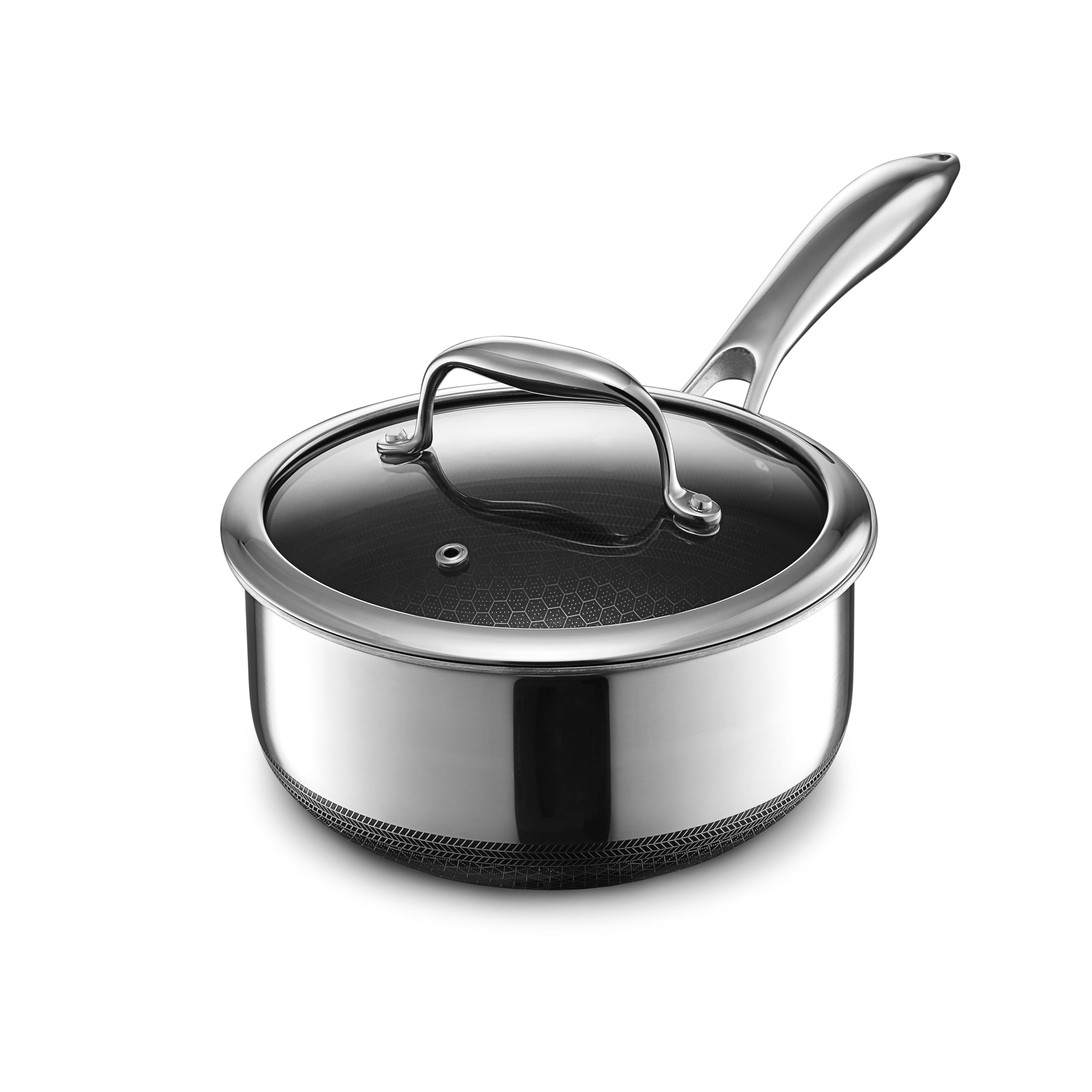 

HexClad Hybrid Non-Stick Saucepan [18cm / 1.9L] [Non-stick coating] IH/Oven/Dishwasher Safe (Manufacturer Direct Sales Only, Warranty Included) [HexCl