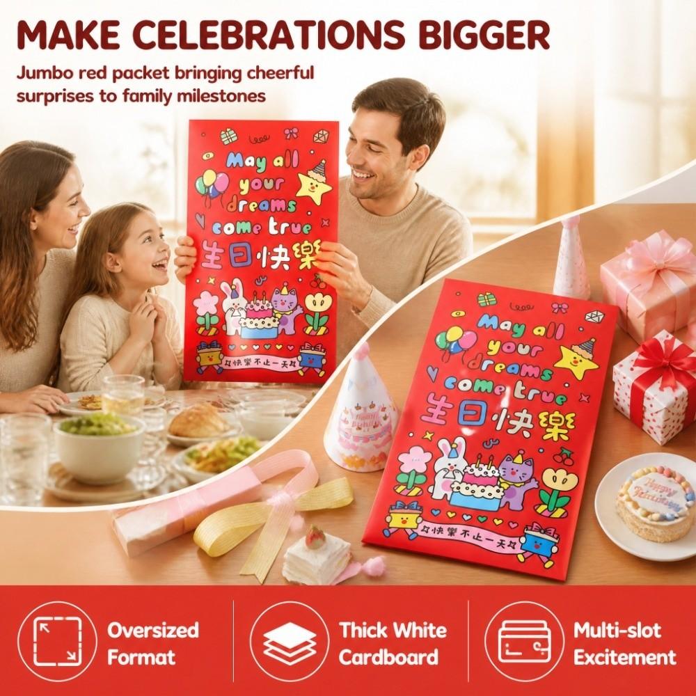 Can Hold Card Red Packet Large Birthday Gift Envelope Fun Red Envelope  Birthday Ceremony