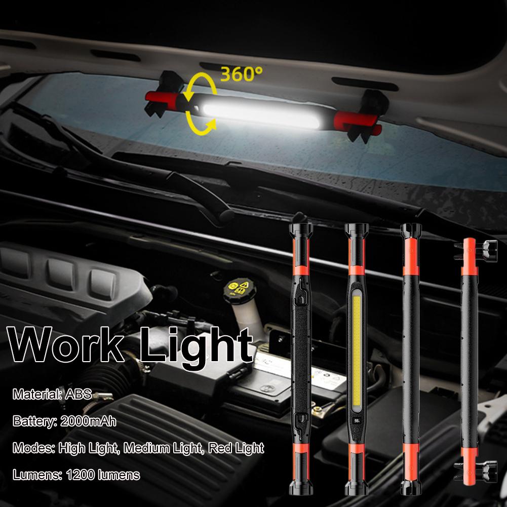 Wiederaufladbares LED-Arbeitslicht mit hohem Lumen für Notfallreparaturen am Auto, Leistungsstarke magnetische Taschenlampe mit Haken und Magnetfuß