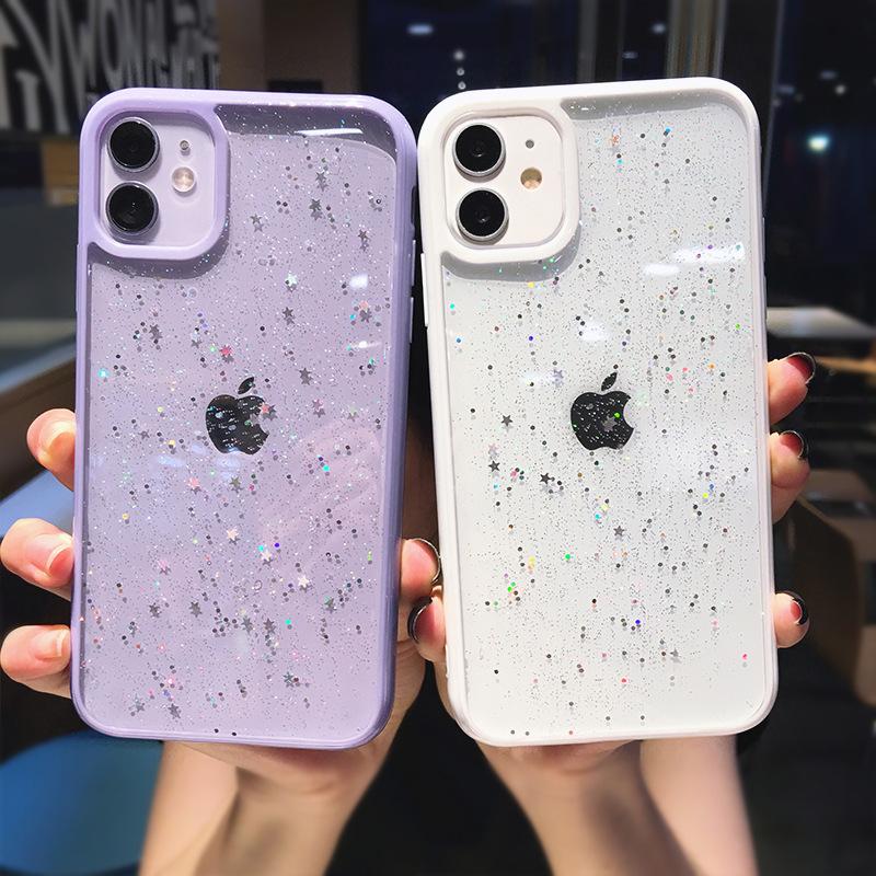 Star Epoxy Glitter Is Suitable for 11pro Apple Xsmax Mobile Phone Case iPhone8plus/7/12 Transparent Soft Woman