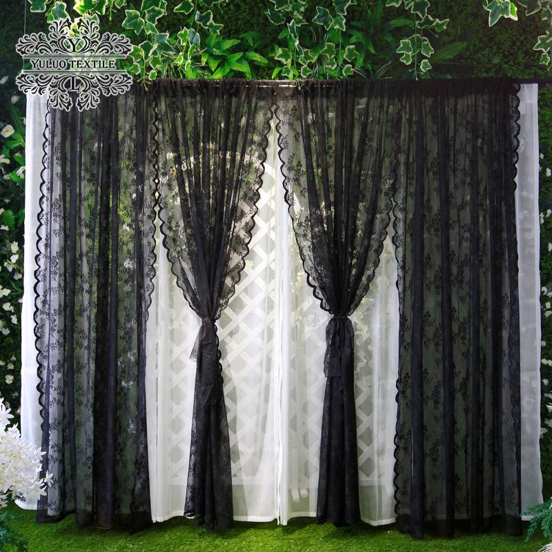 Lace Sheer Jacquard Gauze Curtains for Bedroom or Bay Window - French/Korean/American Pastoral Style, White