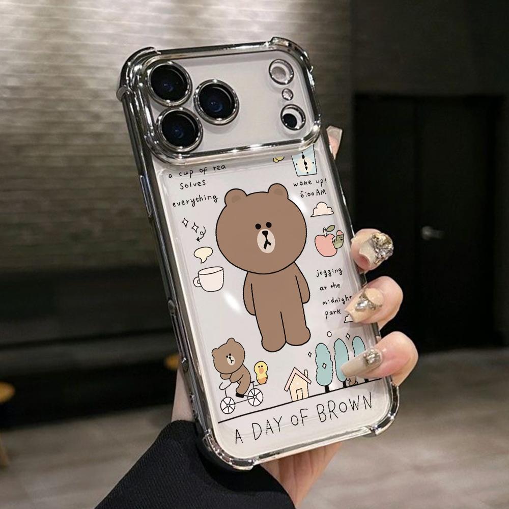 Browns Bear Conys Rabbit Phone Case for Google Pixe 10 9 9A 8 8A 7 7A Pro XL 5G Anti-drop Transparent Soft Cover