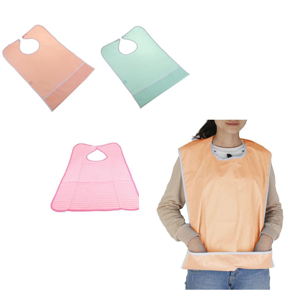 Waterproof Eating Bibs Towel Material Adult Dining Clothing Protector Reusable Patient Bibs for Elderly Mealtime Care